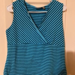Teal tone cross striped tank